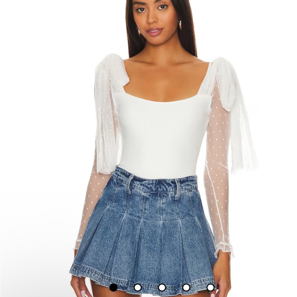 Free People Tongue Tied Bodysuit in Ivory